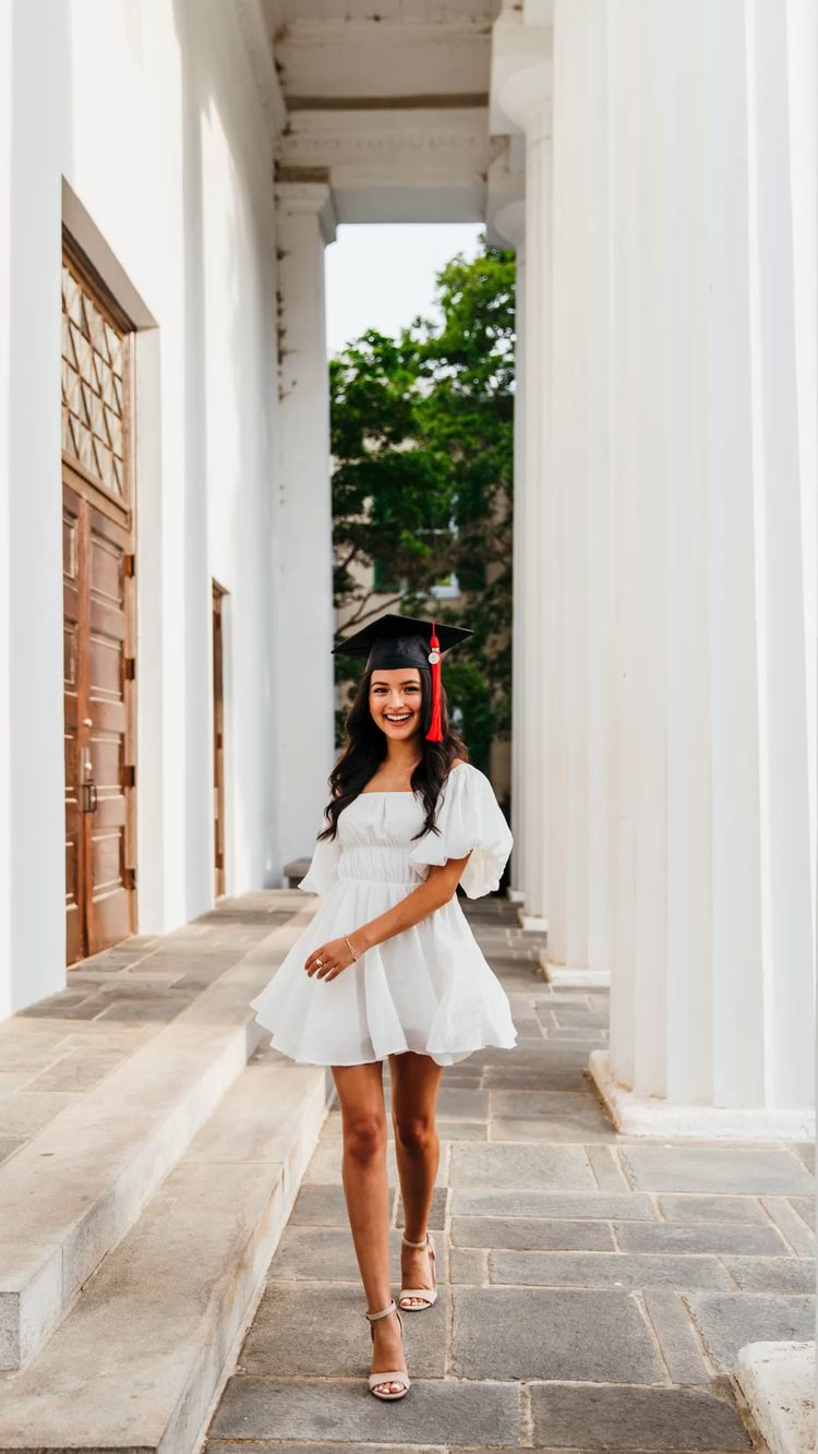 graduation dresses white short